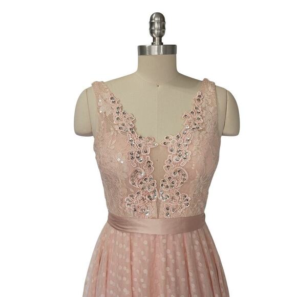 Vintage Y2K Pink Prom Dress Size 3 City Triangles Lace Embellished Princess 2000 - Picture 3 of 11